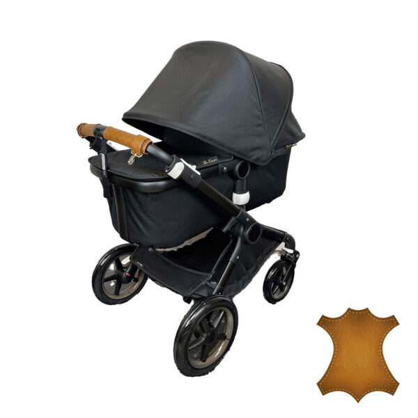 Austauschbarer Schiebegriffbezug aus echtem Leder für den Bugaboo Fox Kinderwagen