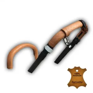 Kinderwagen Handgriffhülle aus echtem Leder (Schiebegriffbezug)