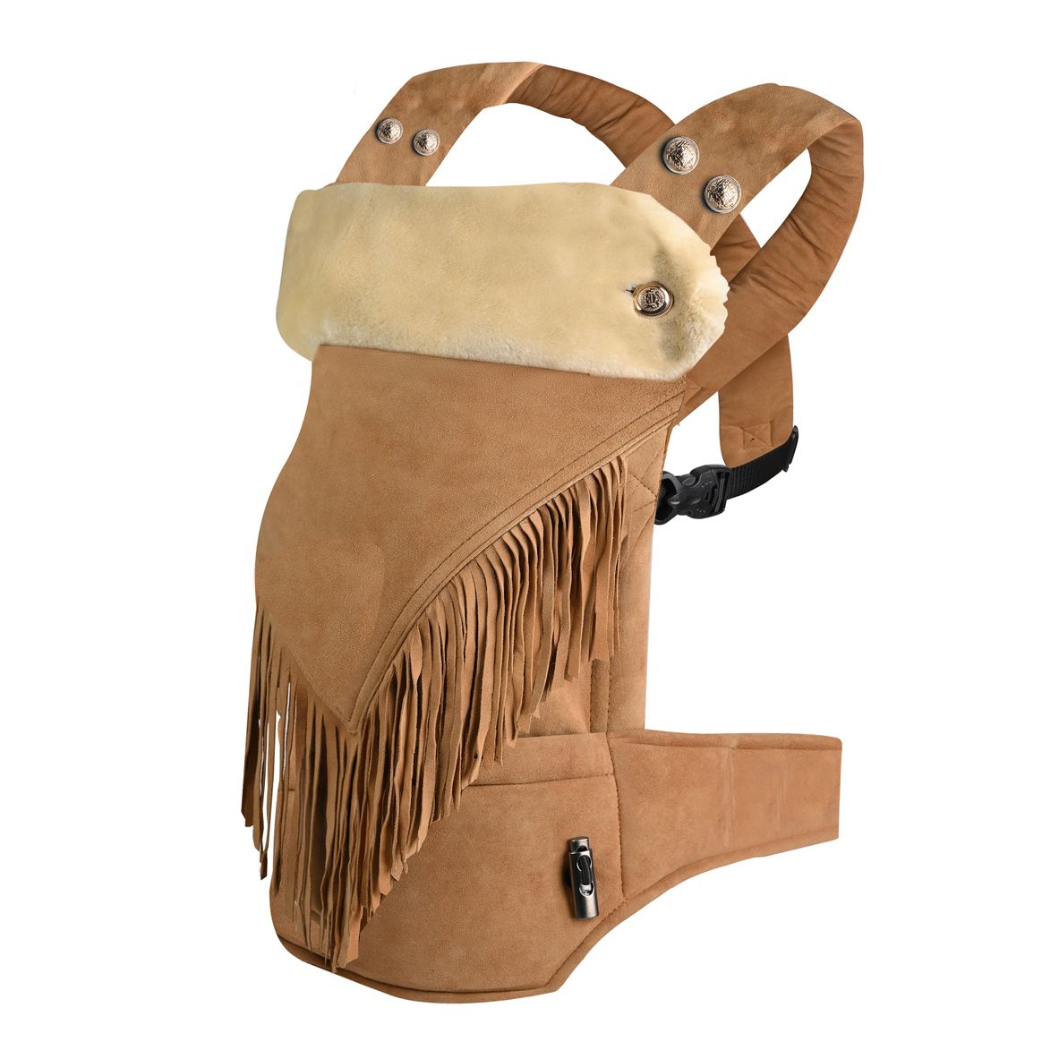 Babytrage Wildleder mit Fransen – Fellkragen
