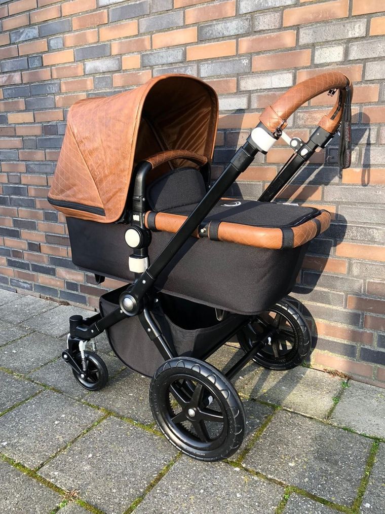Bugaboo Cameleon Sonnendach und Wannenabdeckung Lammleder – Seitenansicht