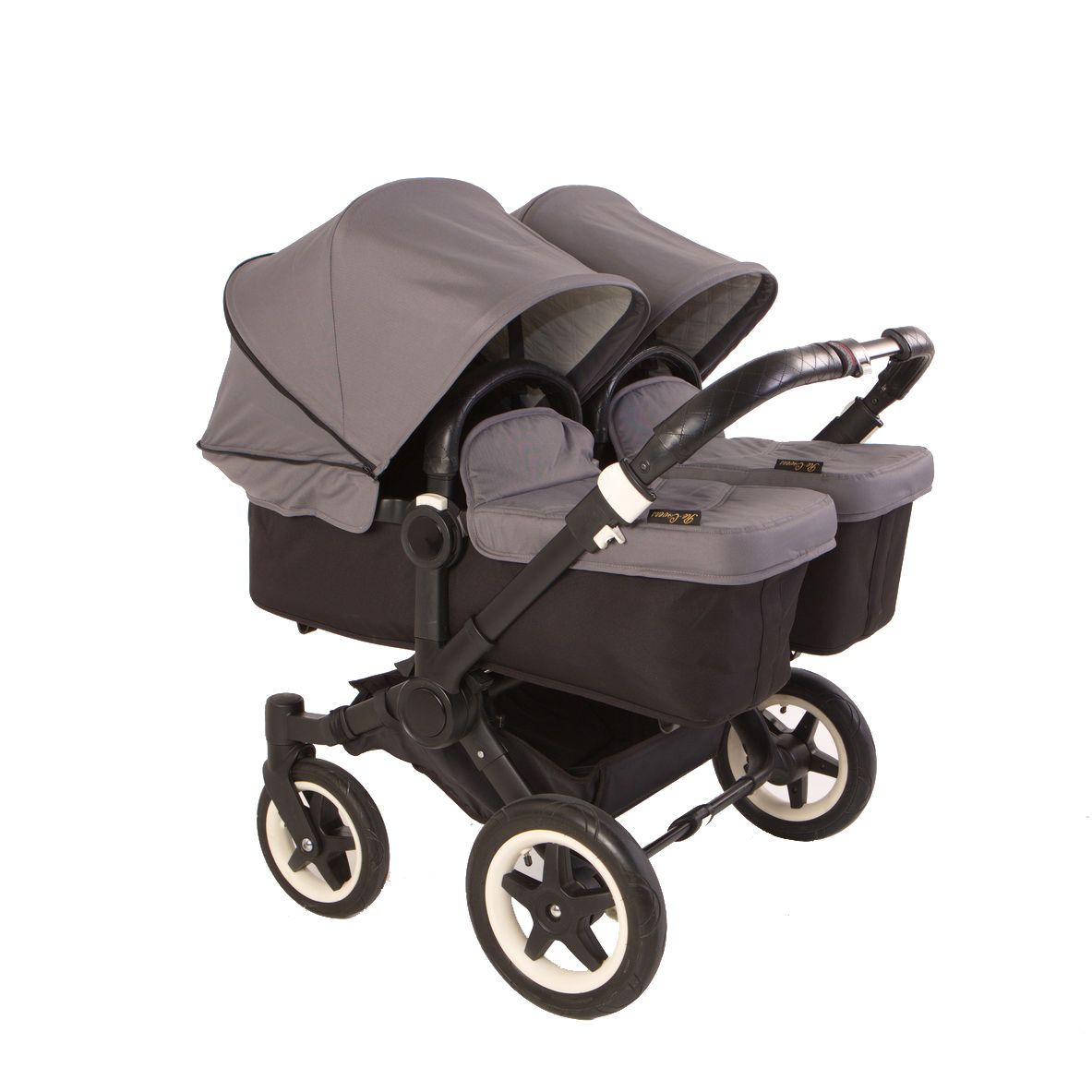 Bugaboo Donkey Twin Sonnendach und Wannenabdeckung aus Canvas, Medium Grey