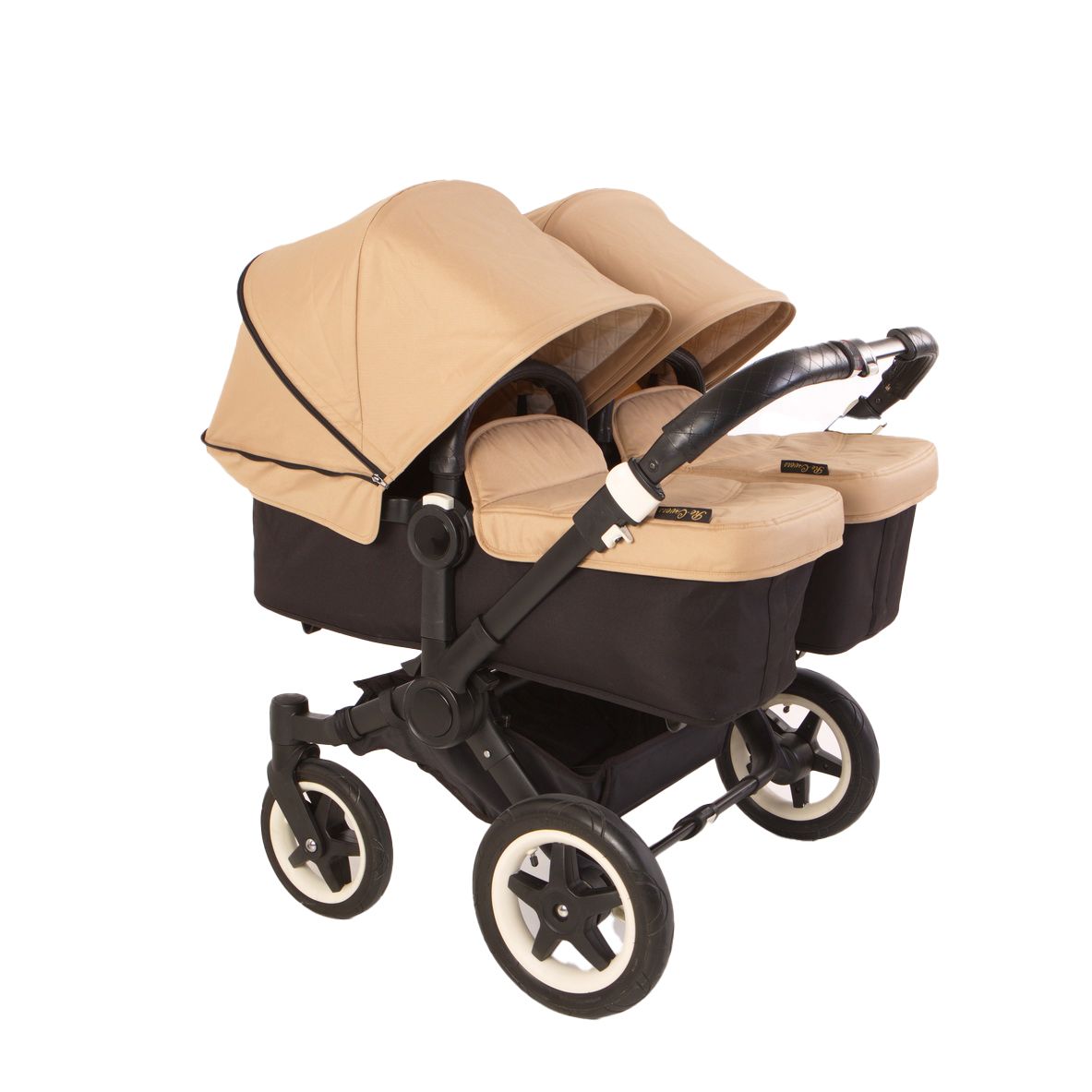 Bugaboo Donkey Bezugset 2x Sonnendach und 1x Wannenabdeckung Canvas-Stoff – Twin aus Canvas Beige