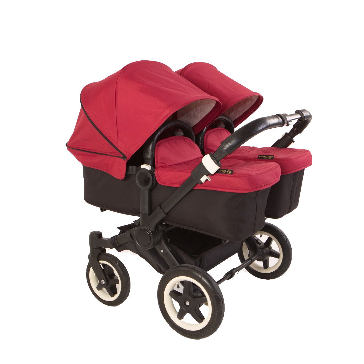 Bugaboo Donkey Bezugset 2x Sonnendach und 1x Wannenabdeckung Canvas-Stoff – Twin aus Canvas Bordeaux