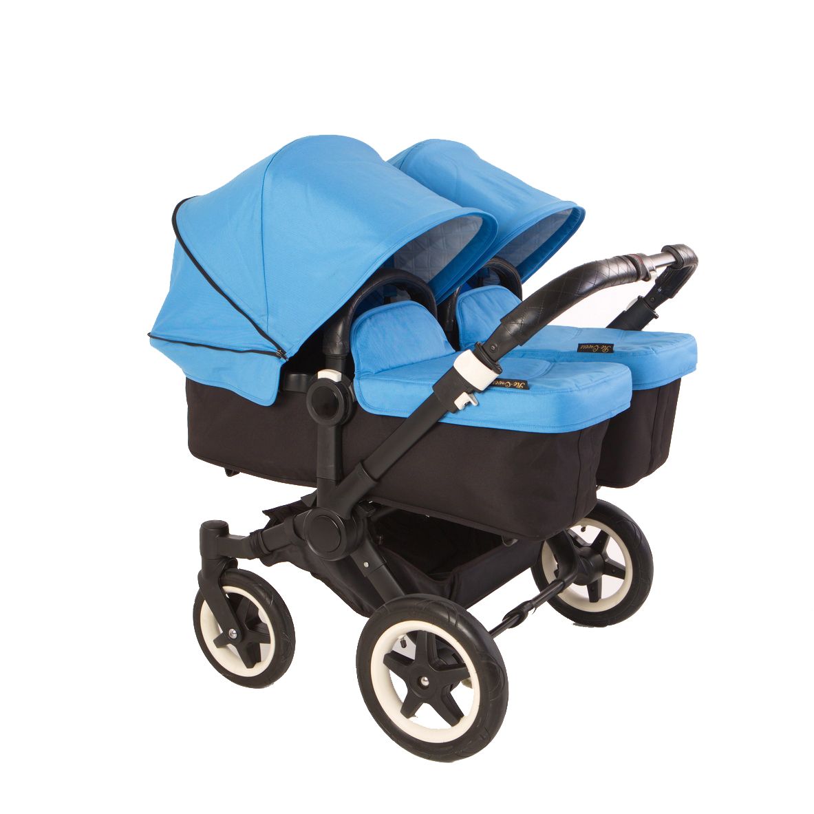 Bugaboo Donkey Bezugset 2x Sonnendach und 1x Wannenabdeckung Canvas-Stoff – Twin aus Canvas Ice Blue