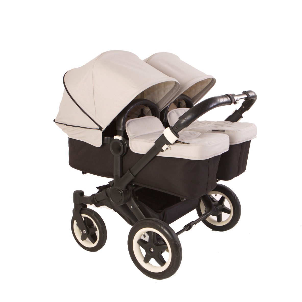 Bugaboo Donkey Bezugset 2x Sonnendach und 1x Wannenabdeckung Canvas-Stoff – Twin aus Canvas Light Grey