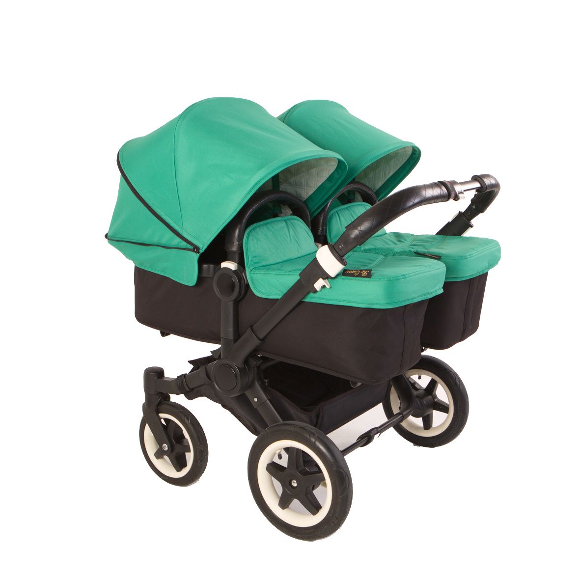 Bugaboo Donkey Bezugset 2x Sonnendach und 1x Wannenabdeckung Canvas-Stoff – Twin aus Canvas Minty Green
