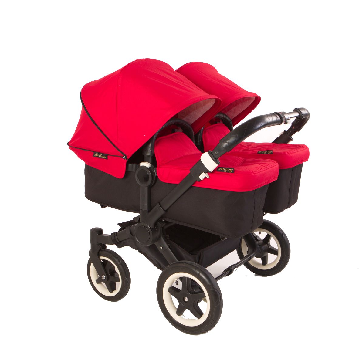 Bugaboo Donkey Bezugset 2x Sonnendach und 1x Wannenabdeckung Canvas-Stoff – Twin aus Canvas Rot